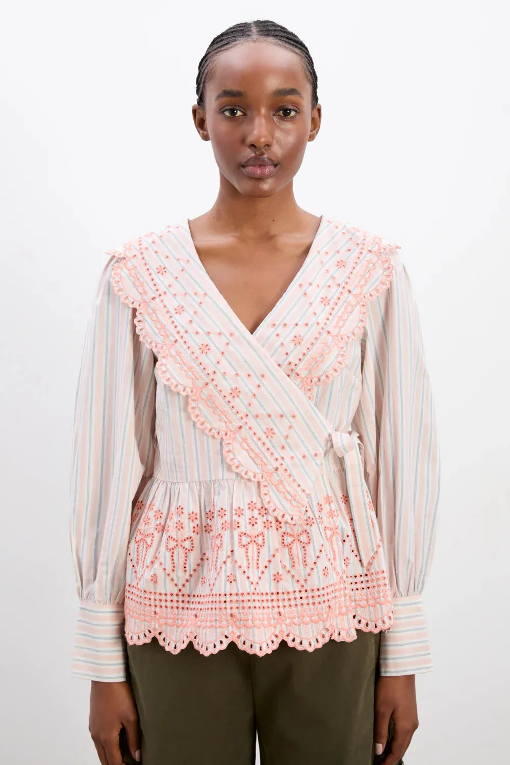 Anais Blouse - Apricot Stripe