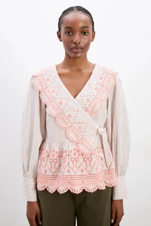Anais Blouse - Apricot Stripe