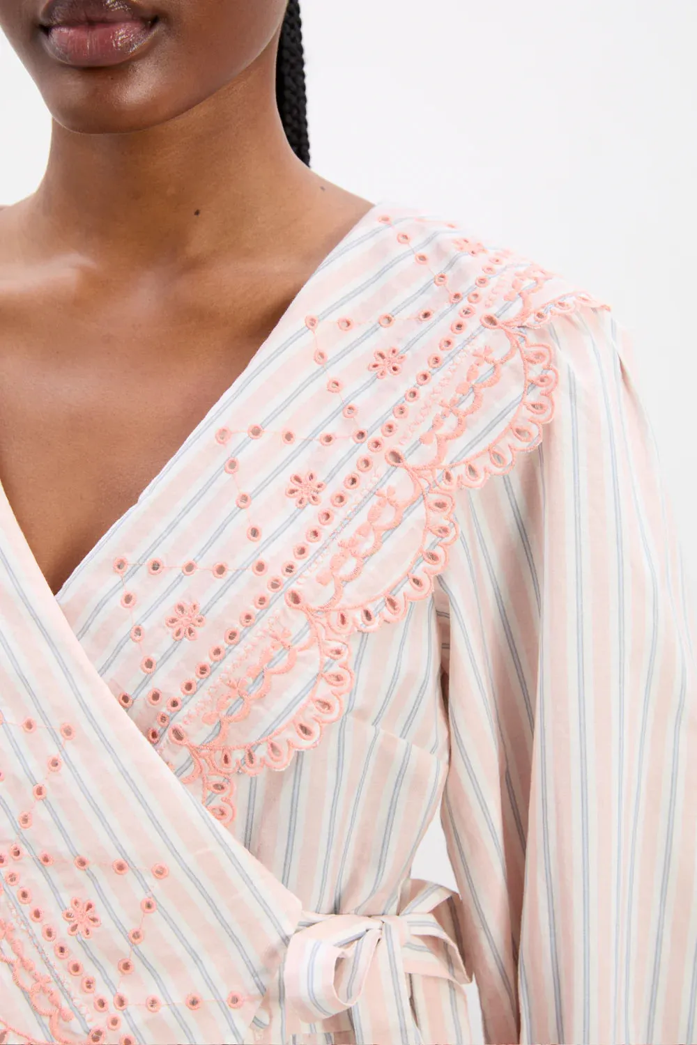Anais Blouse - Apricot Stripe