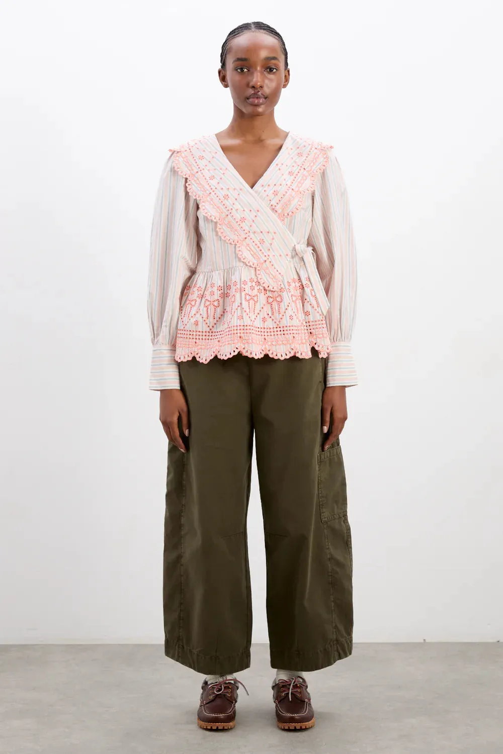 Anais Blouse - Apricot Stripe