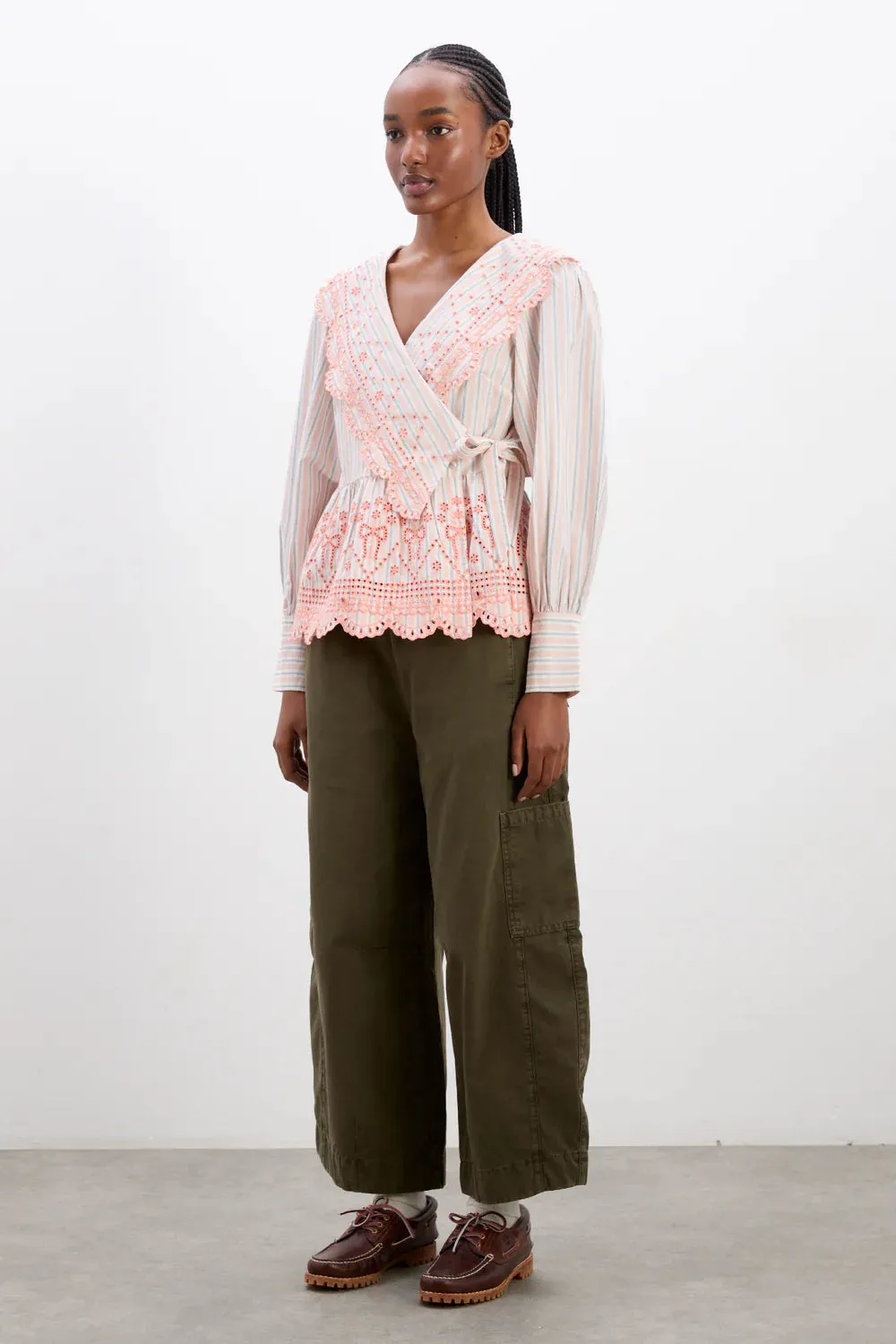 Anais Blouse - Apricot Stripe