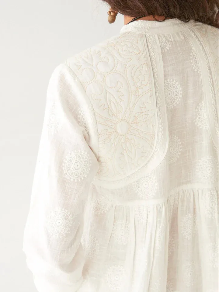 Ariana Blouse - Mosaique Ivory