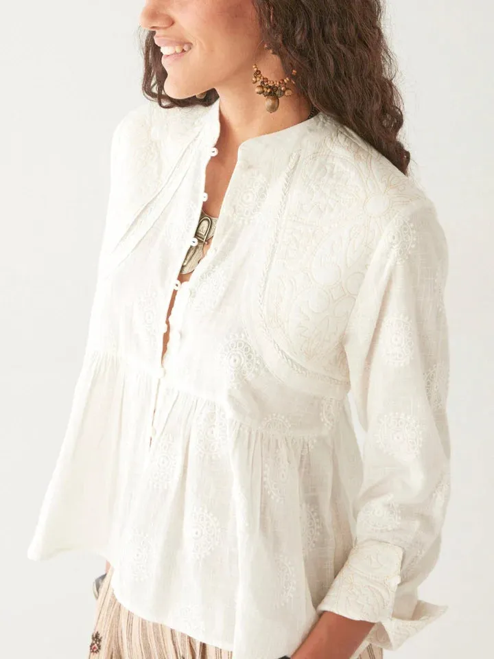 Ariana Blouse - Mosaique Ivory