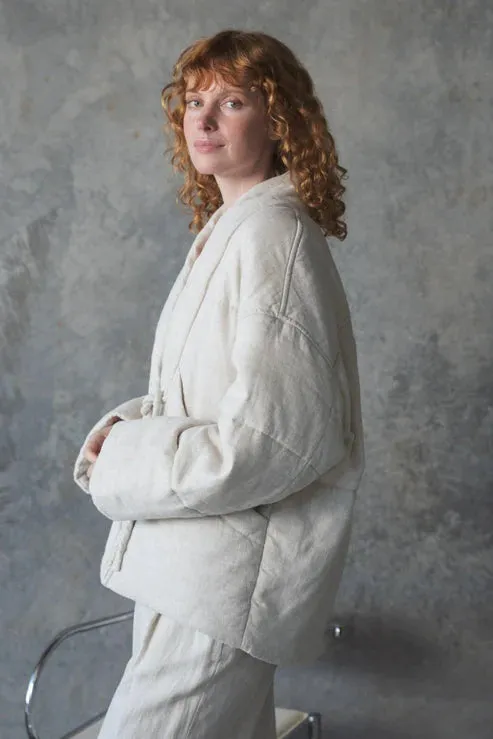 Aster Oatmeal Linen Coat