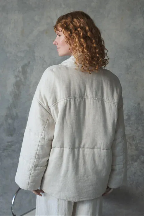 Aster Oatmeal Linen Coat