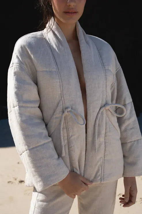 Aster Oatmeal Linen Coat