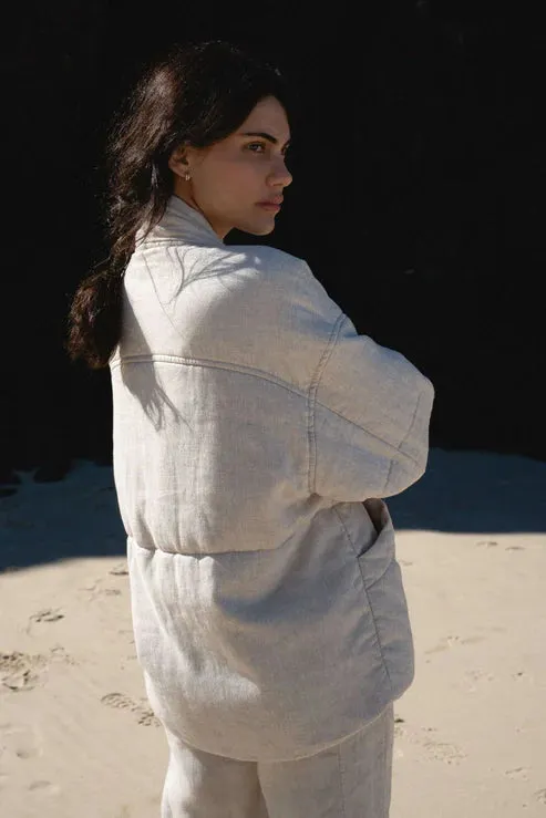 Aster Oatmeal Linen Coat