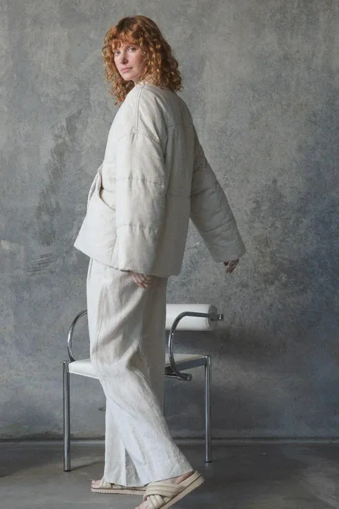 Aster Oatmeal Linen Coat