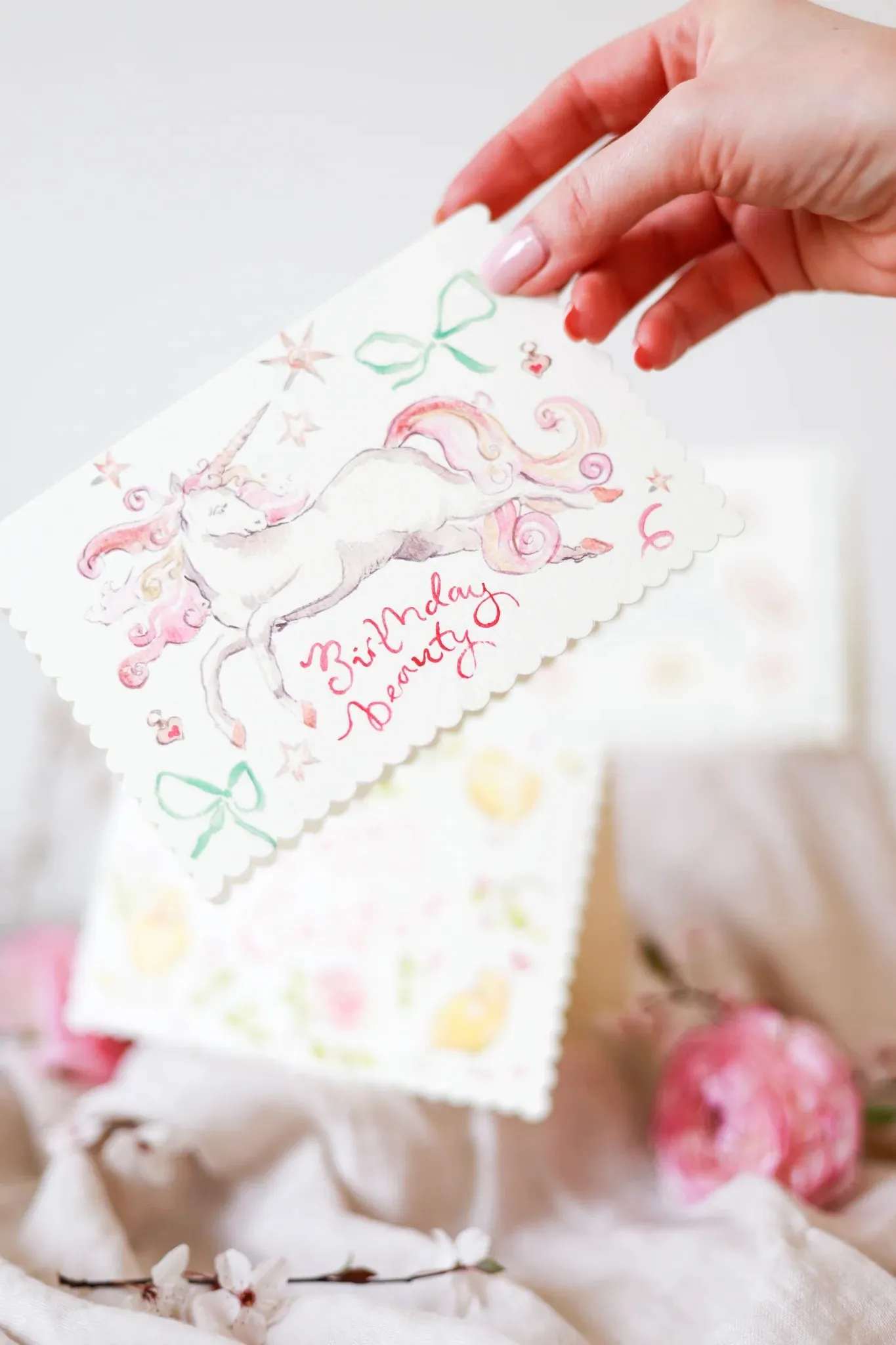 Birthday beauty - scalloped edge card