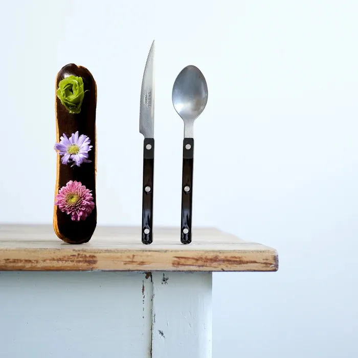 Bistrot Vintage Solid Dessert Spoon - Black