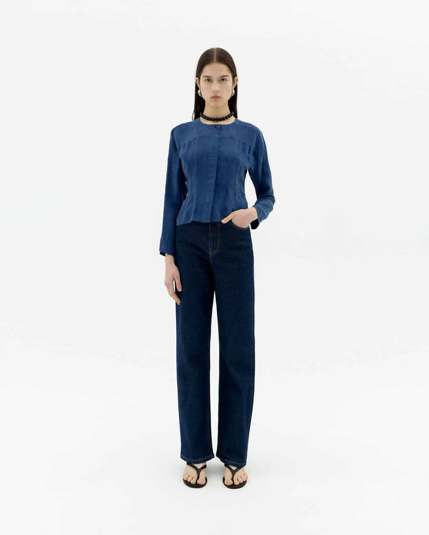 Blue Cobalt Cupro Briana Blouse
