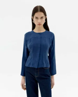 Blue Cobalt Cupro Briana Blouse