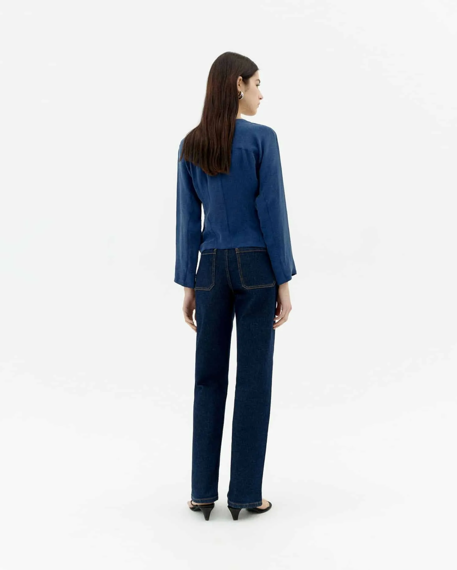 Blue Cobalt Cupro Briana Blouse