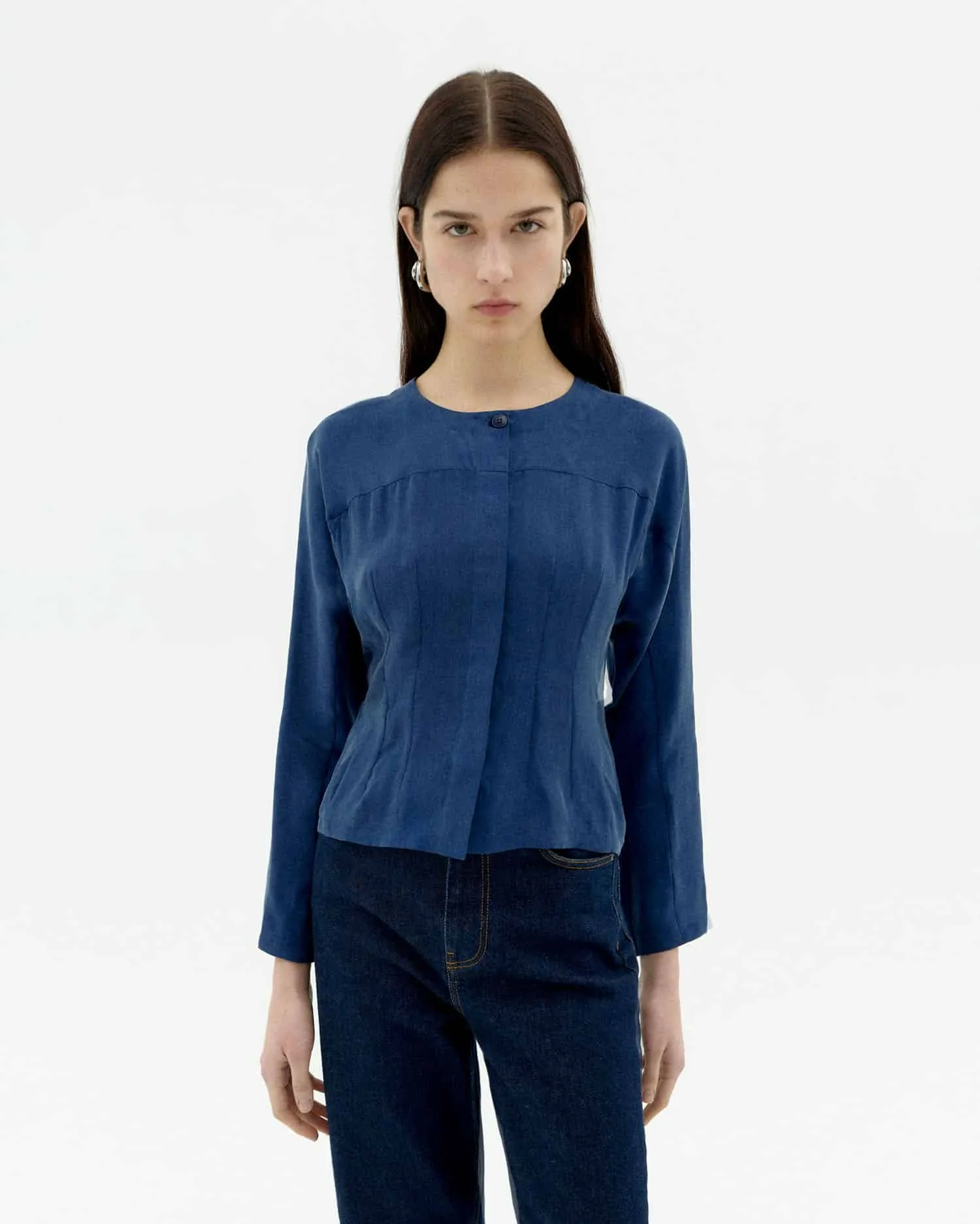 Blue Cobalt Cupro Briana Blouse