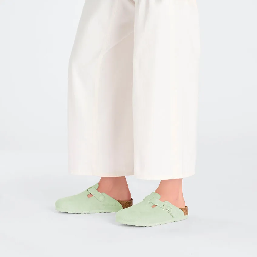Boston Suede Leather - Faded Lime