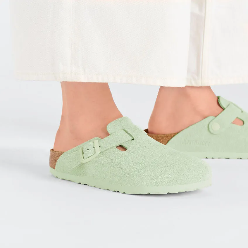 Boston Suede Leather - Faded Lime
