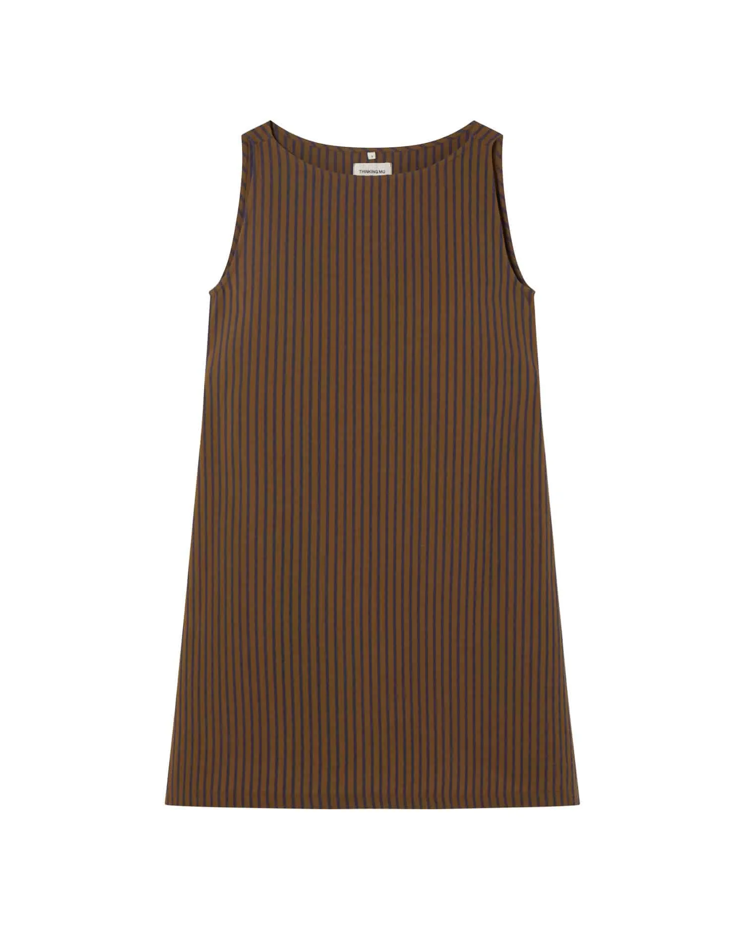 Brown Striped Bow Cecile Dress