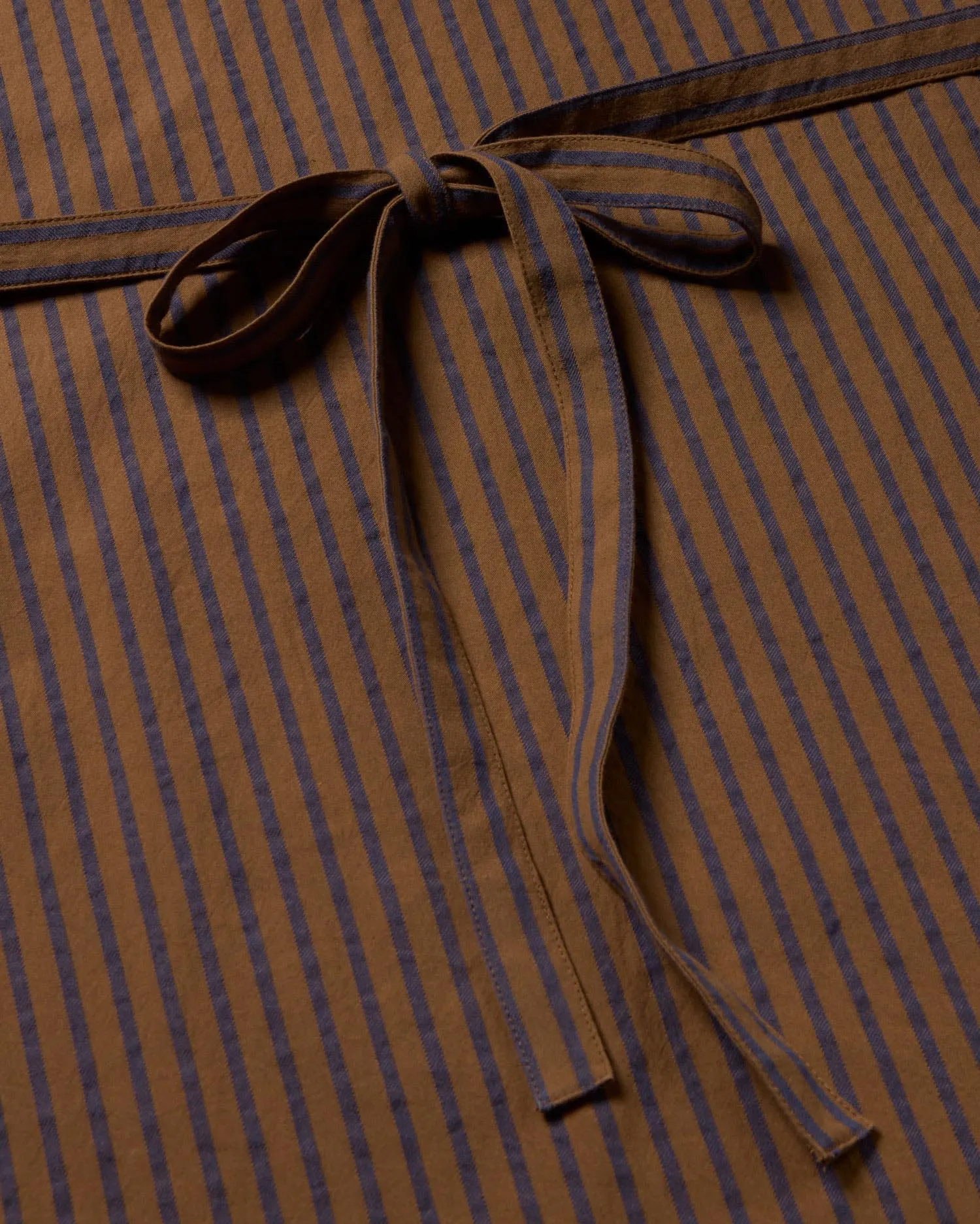 Brown Striped Bow Cecile Dress