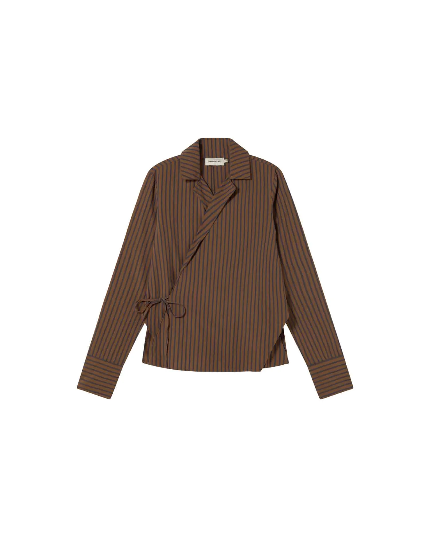 Brown Stripes Crossed Lenie Blouse