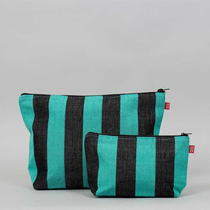 Carla Medium Toiletry Bag - Black & Turquoise