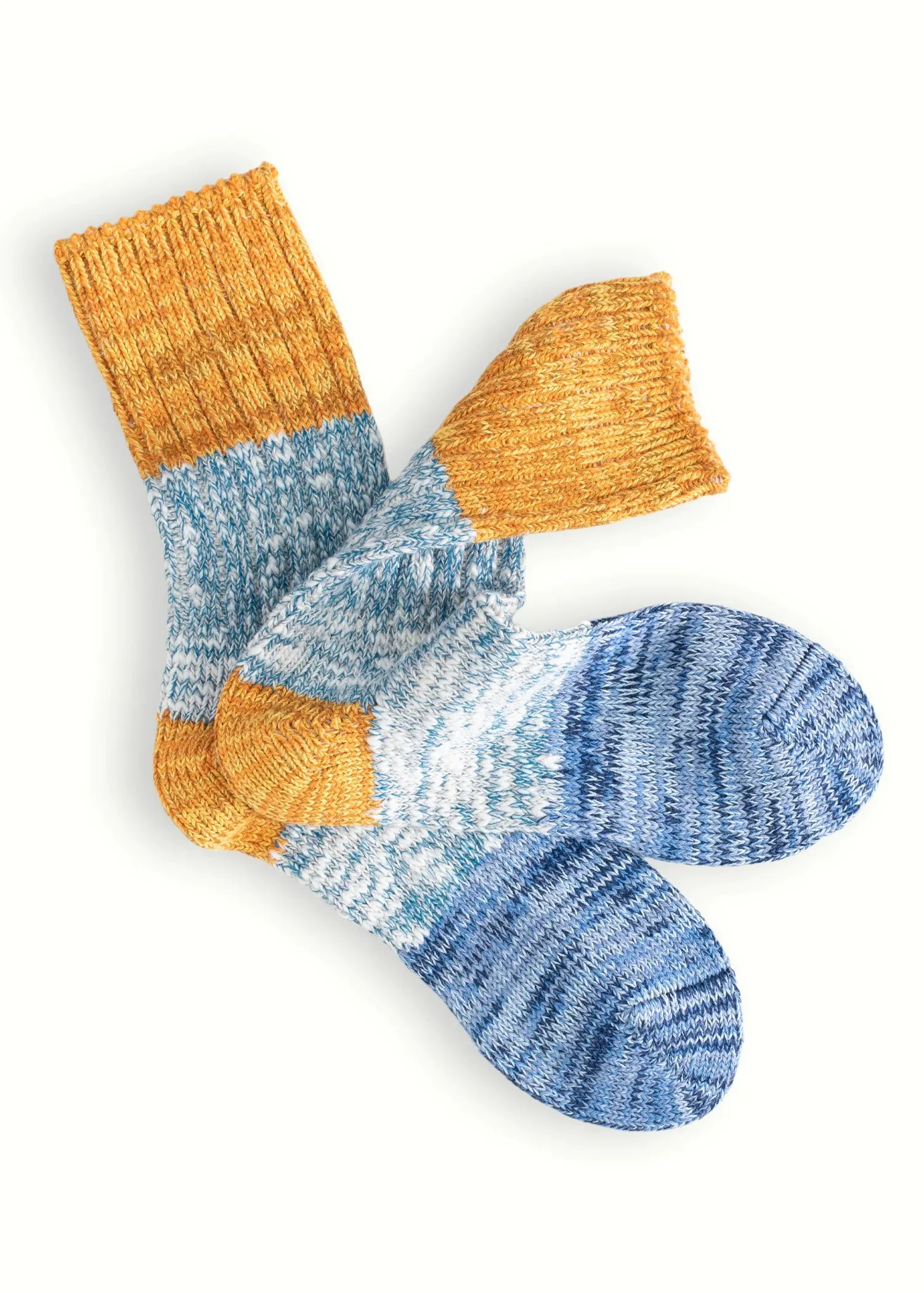 CHARLIE COTTON COLLECTION Blue & Mustard Socks