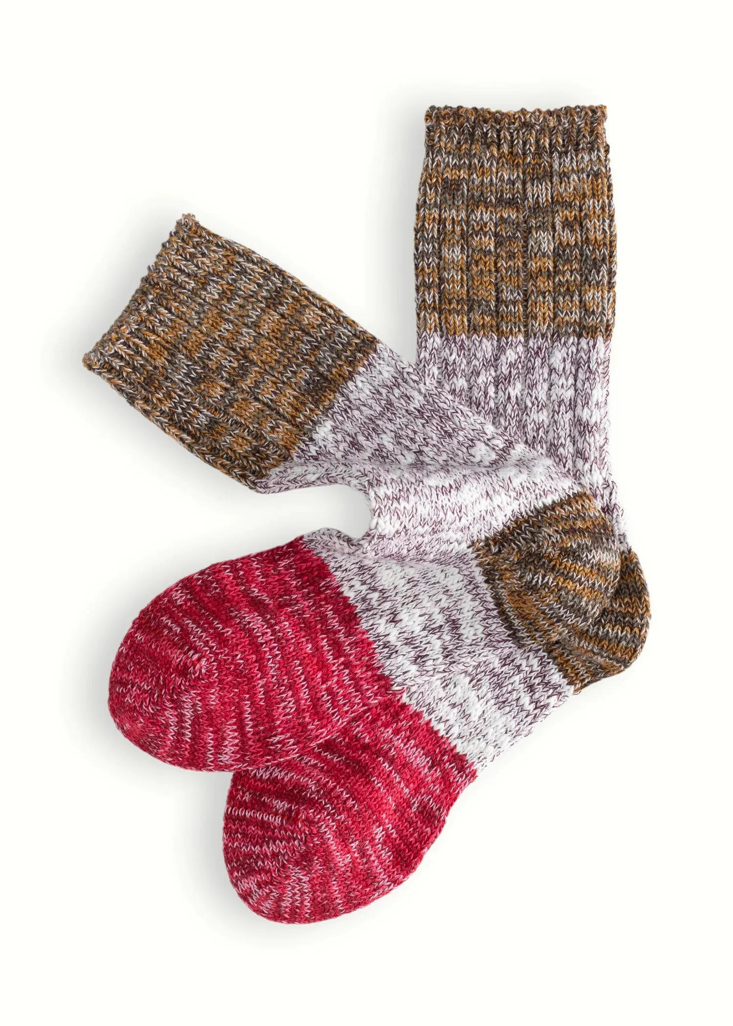 CHARLIE COTTON COLLECTION Red & Coffee Socks