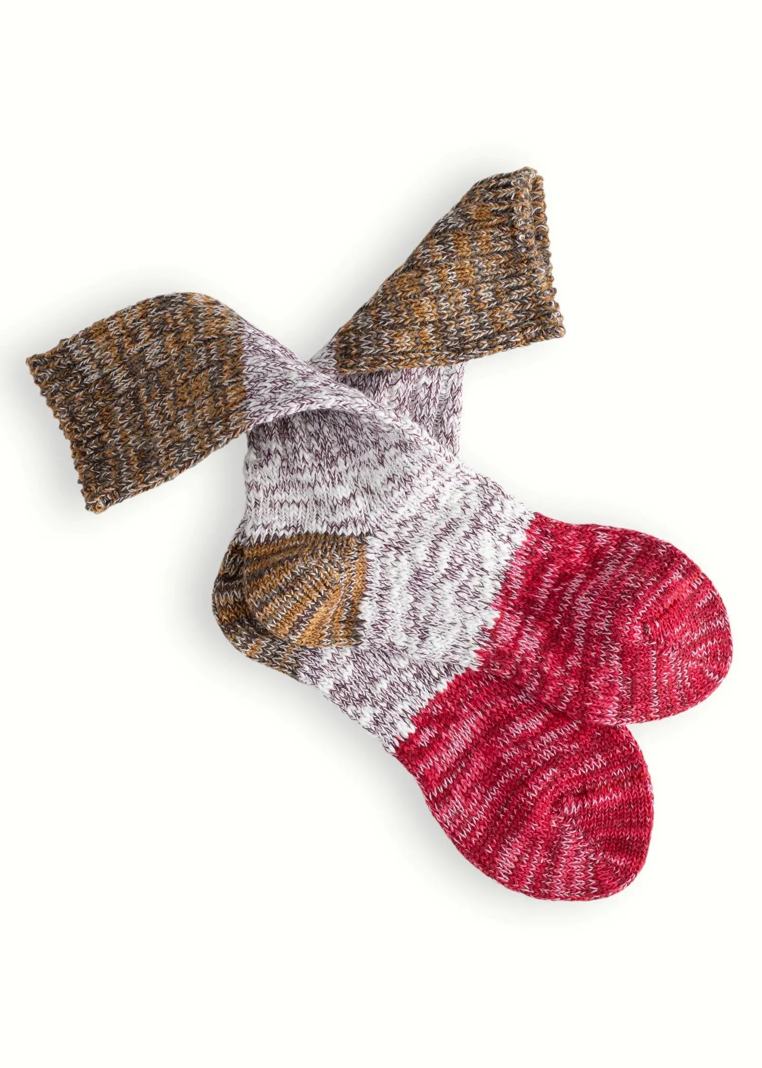 CHARLIE COTTON COLLECTION Red & Coffee Socks