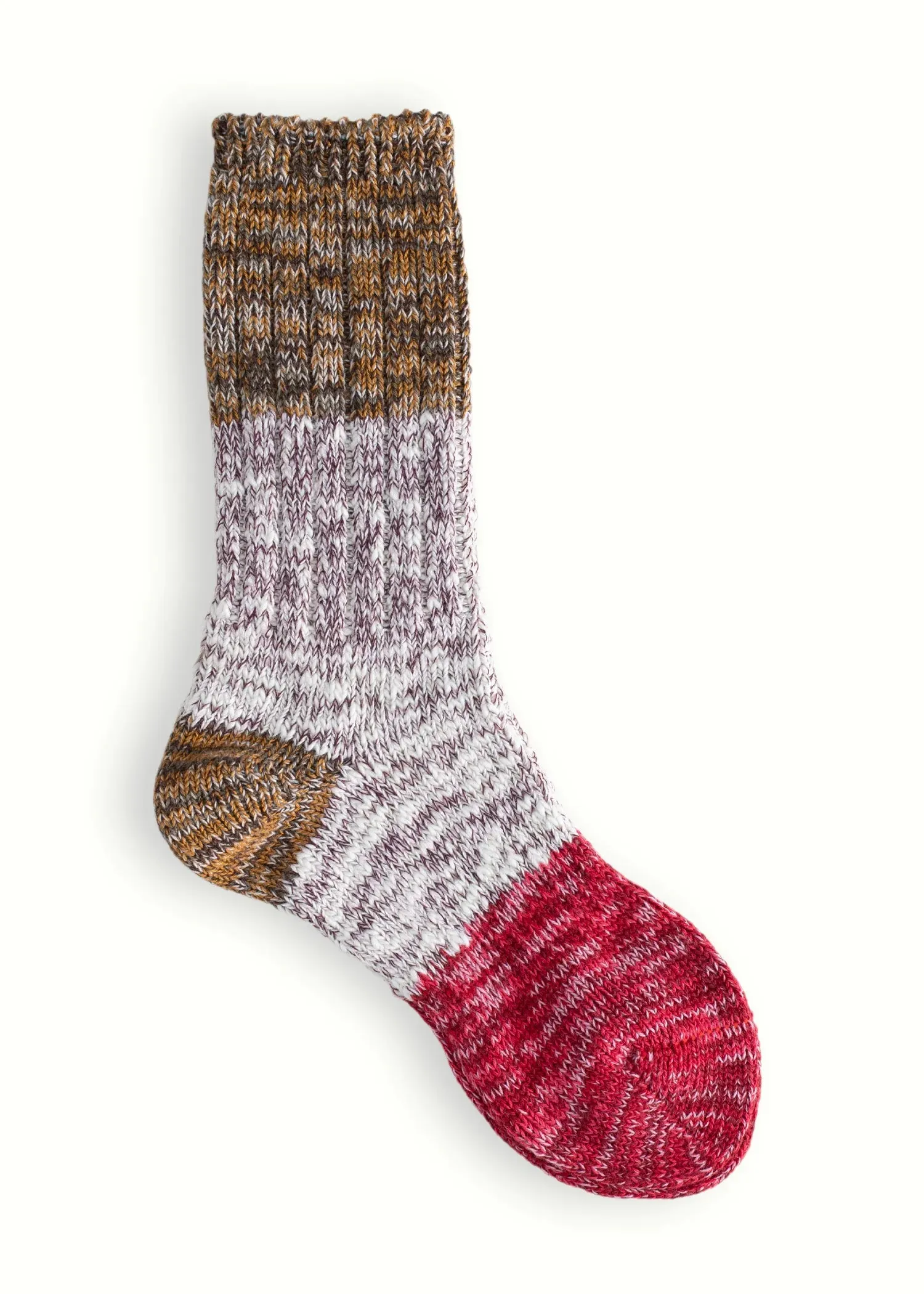 CHARLIE COTTON COLLECTION Red & Coffee Socks
