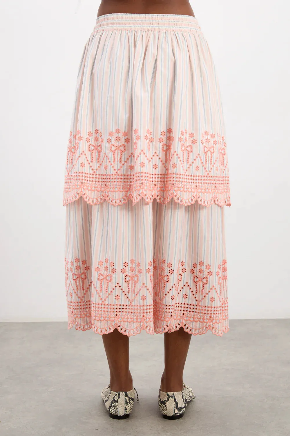 Cosette Skirt - Apricot Business Stripe