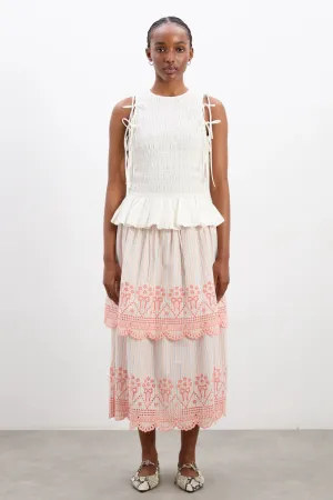 Cosette Skirt - Apricot Business Stripe