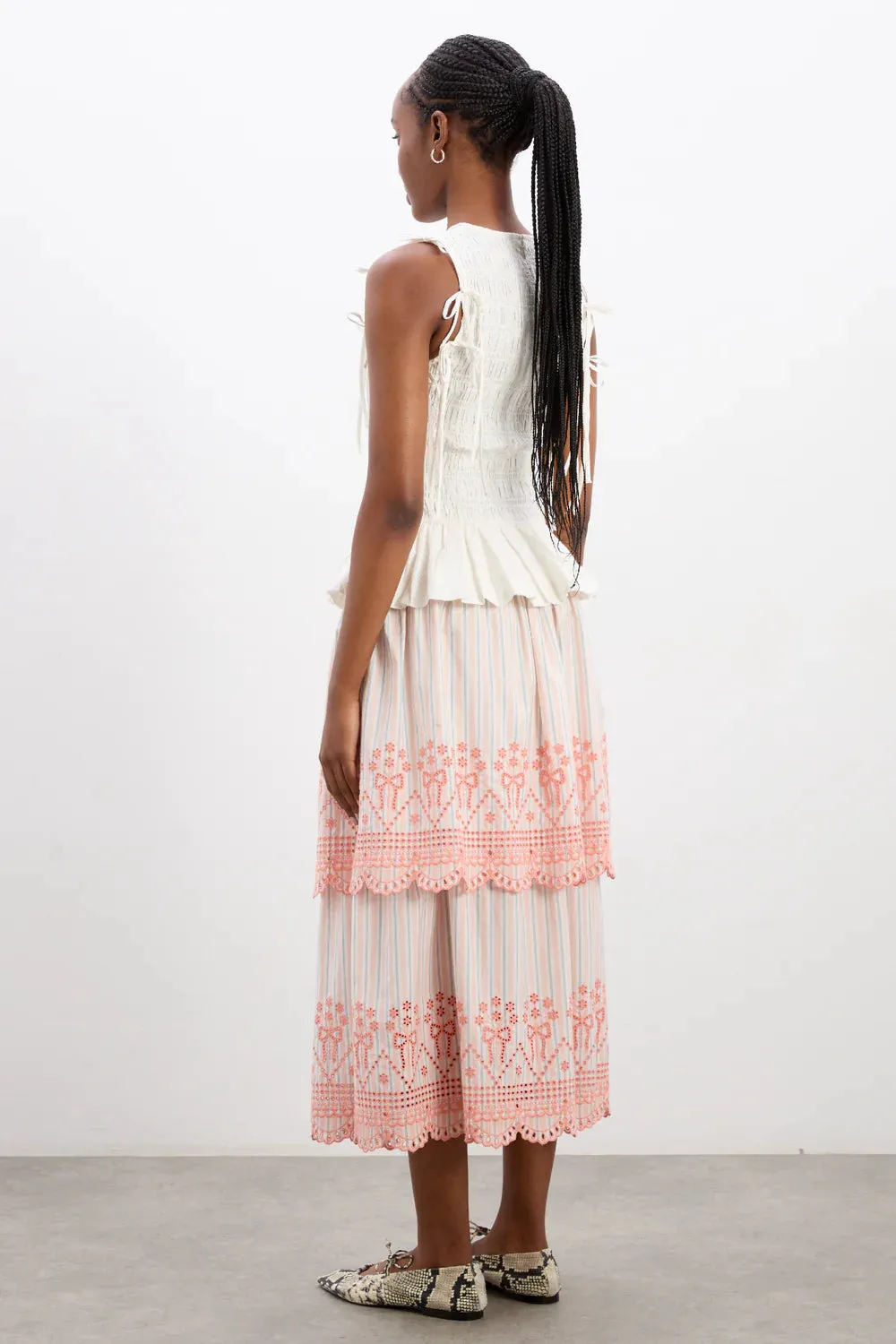 Cosette Skirt - Apricot Business Stripe