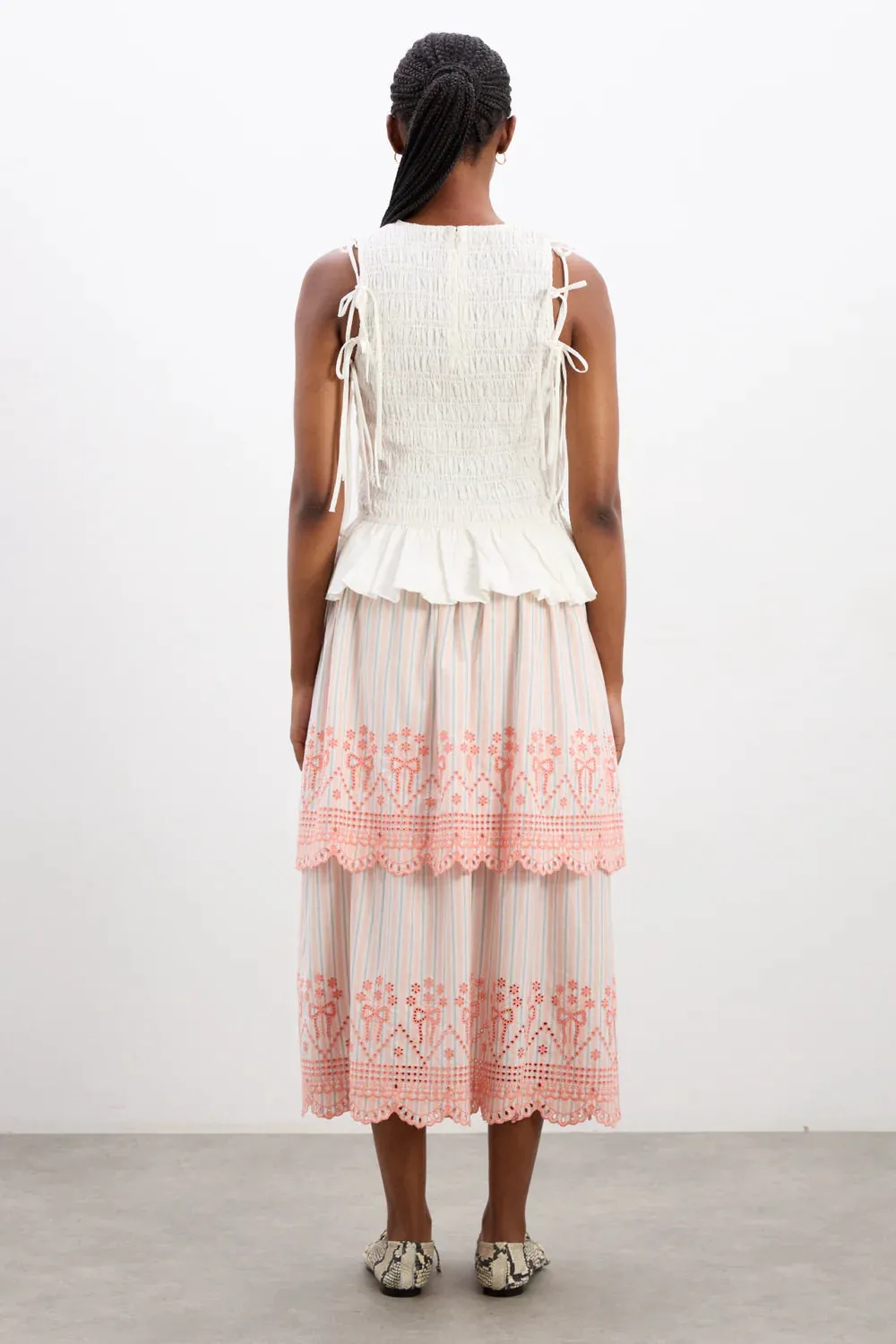 Cosette Skirt - Apricot Business Stripe