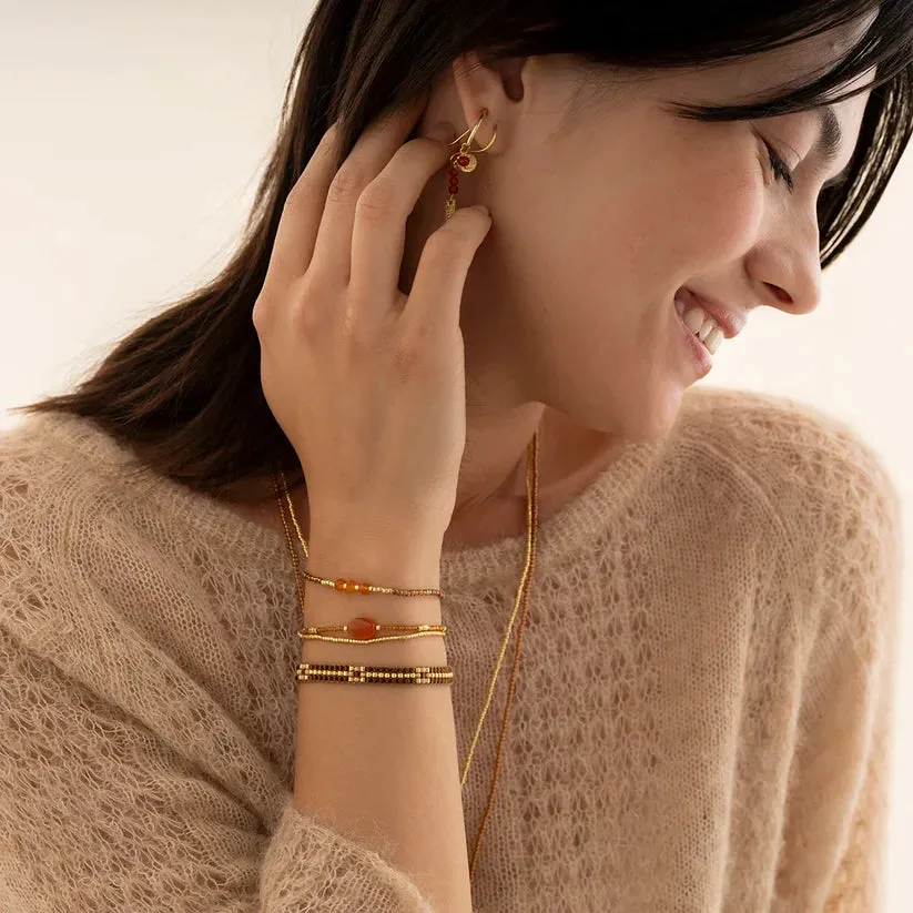 Decent Carnelian Bracelet Gold Coloured