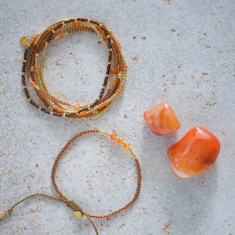 Decent Carnelian Bracelet Gold Coloured