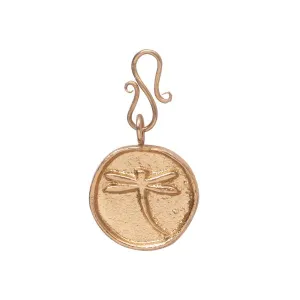 Dragonfly Vintage Coin Charm Gold Plated