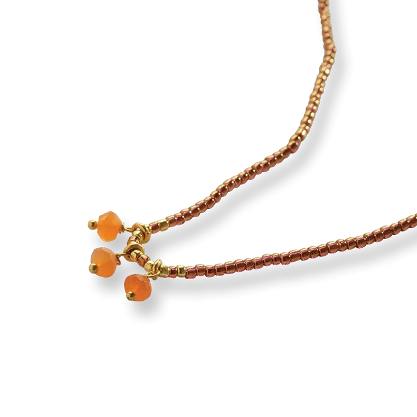 Empathy Carnelian Necklace Gold Coloured