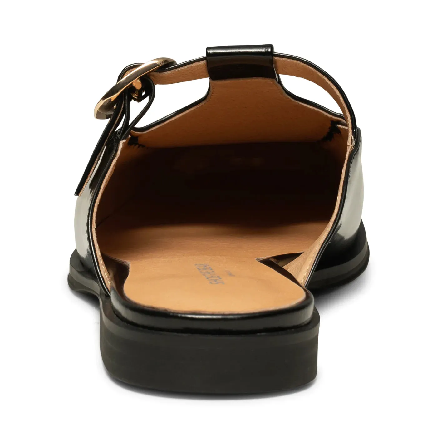 Erika Slide Leather - Black High Shine