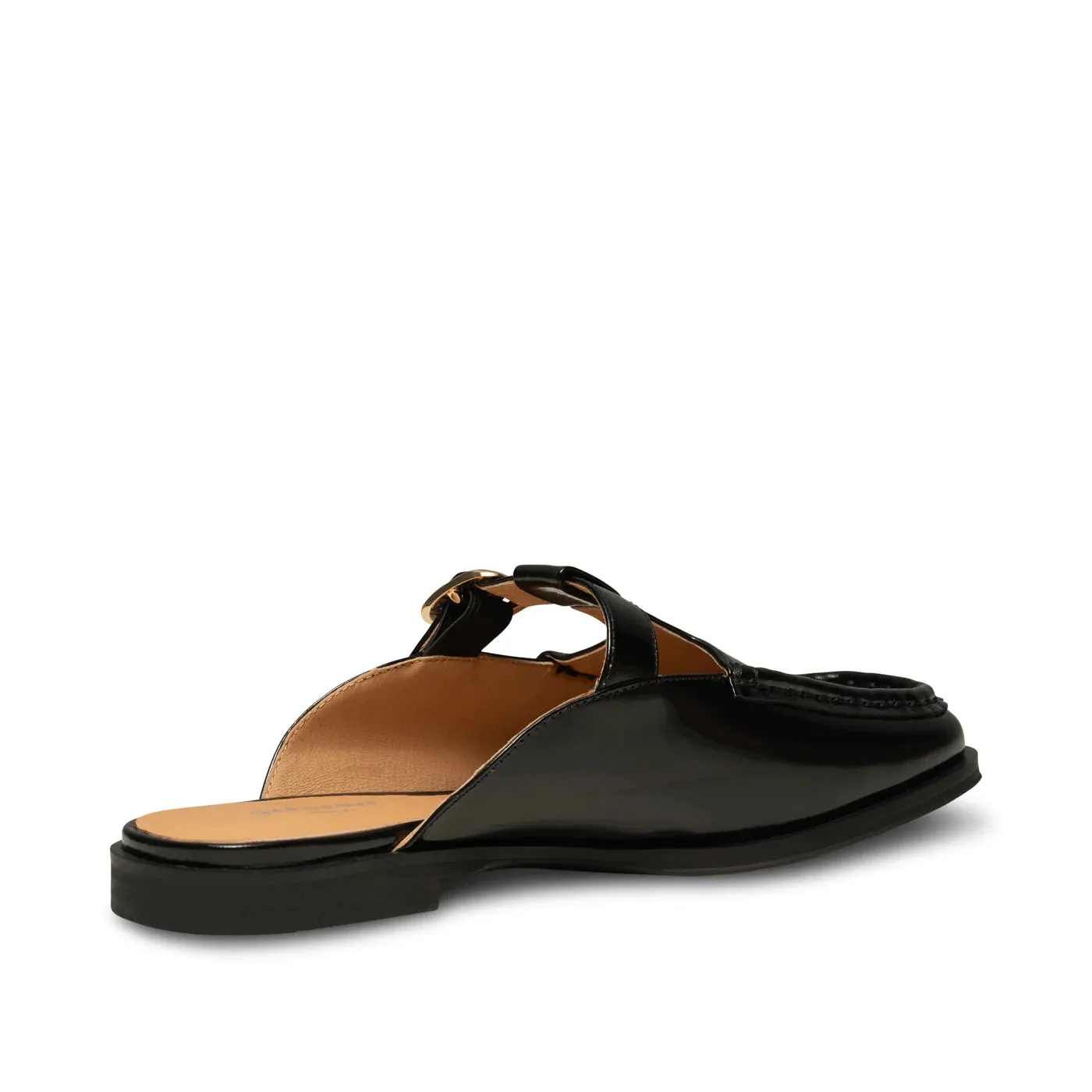 Erika Slide Leather - Black High Shine