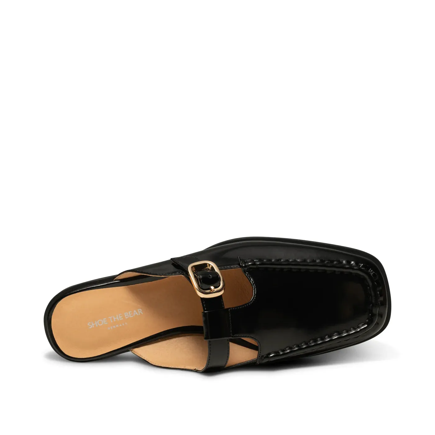 Erika Slide Leather - Black High Shine
