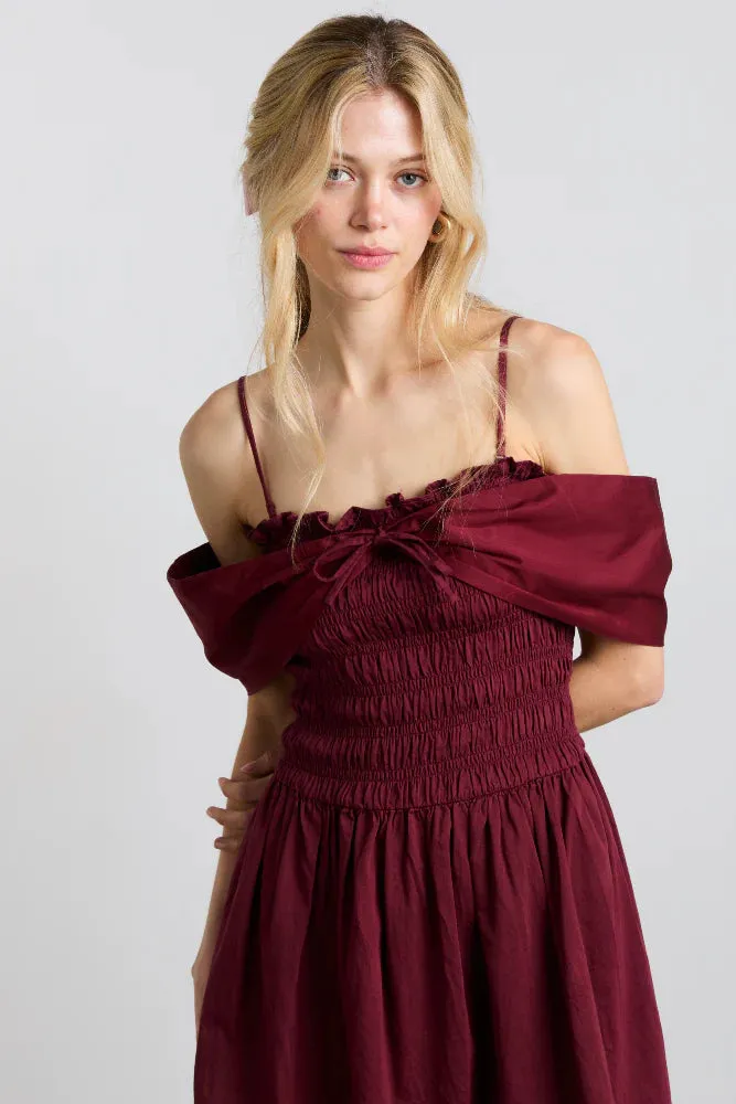 Esmerelda Mini Dress - Burgandy