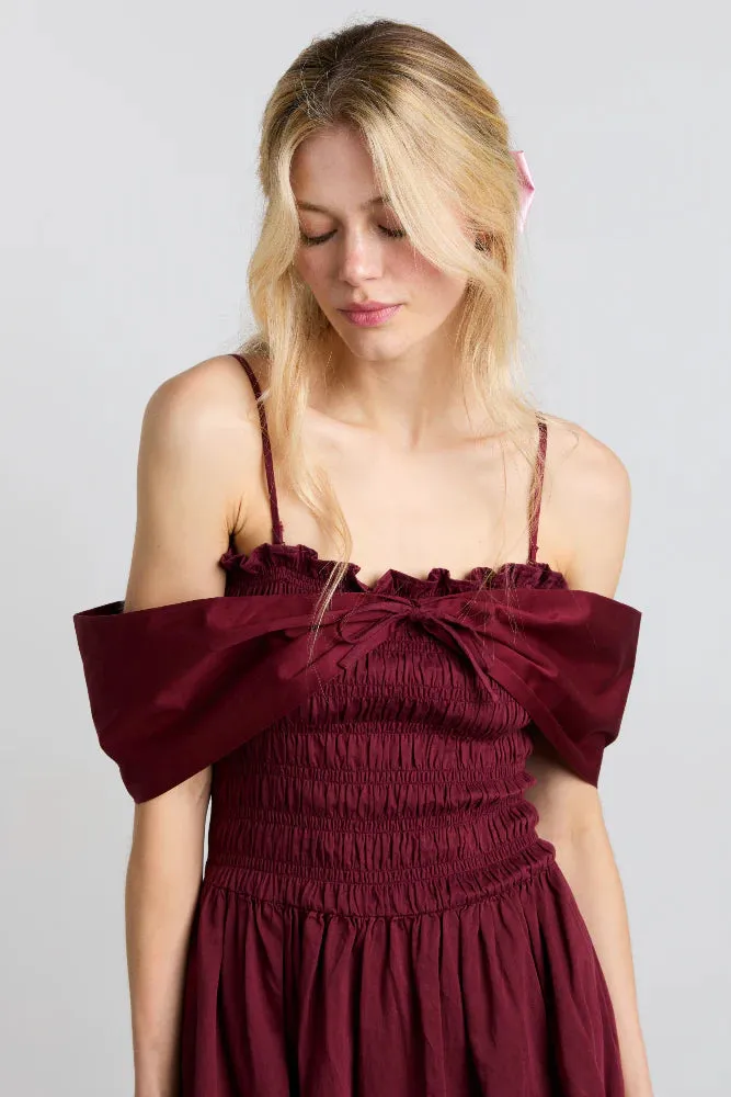 Esmerelda Mini Dress - Burgandy