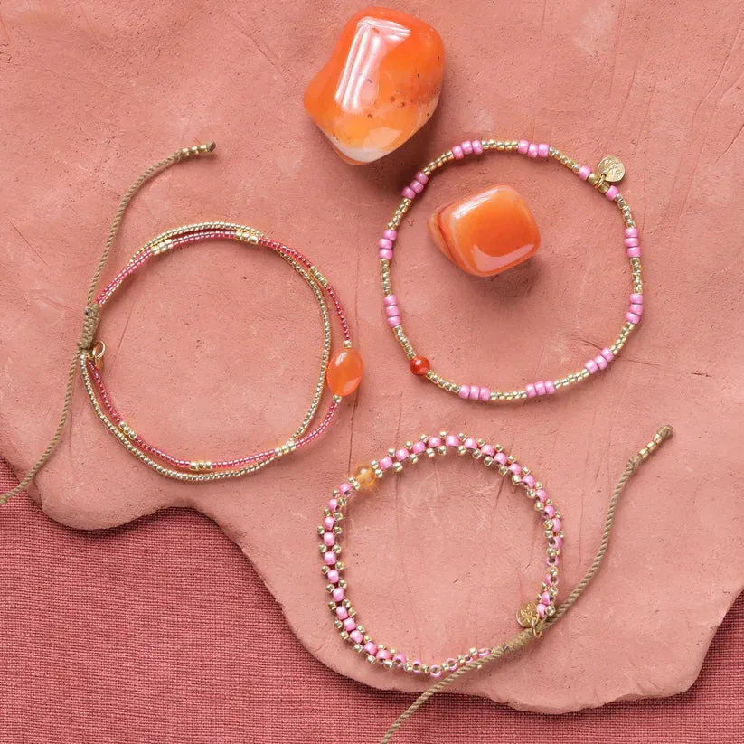 Feeling Carnelian Gold Coloured Bracelet