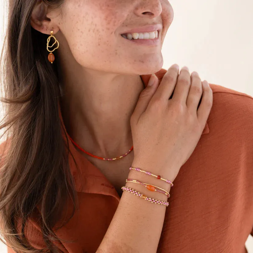 Feeling Carnelian Gold Coloured Bracelet