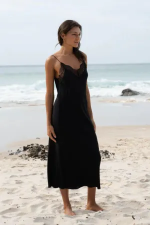Freya Black Silk Slip