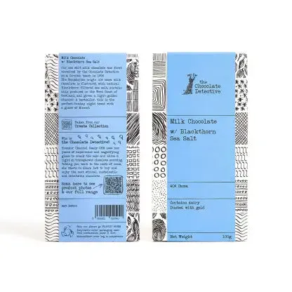 Golden Broken Milk Chocolate with Blackthorn Scottish Sea Salt 100g