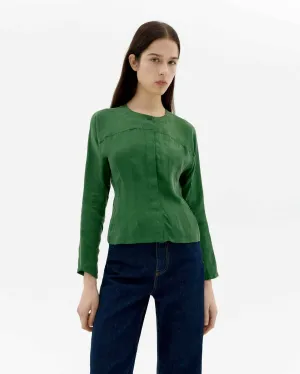 Green Dill Cupro Briana Blouse