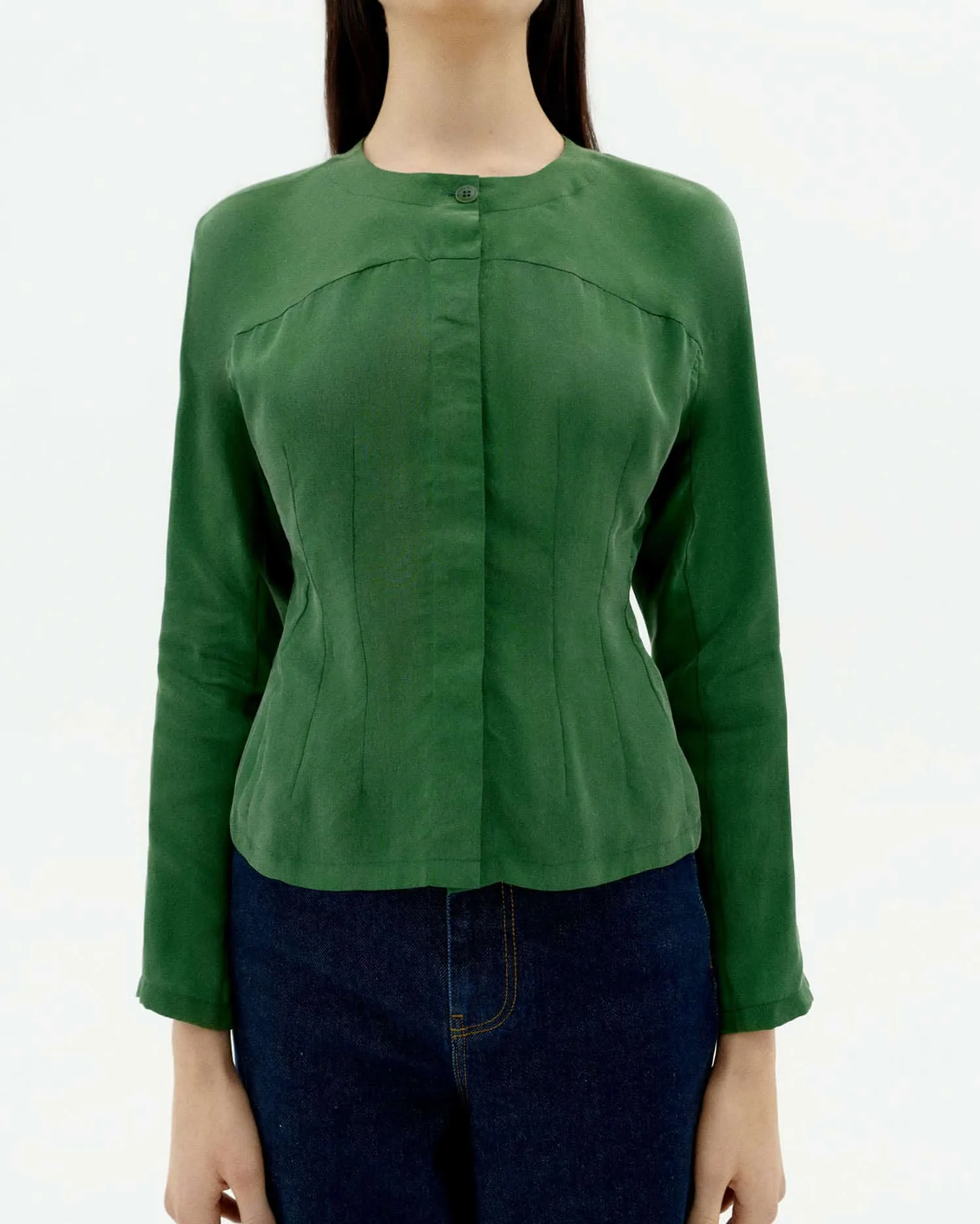 Green Dill Cupro Briana Blouse
