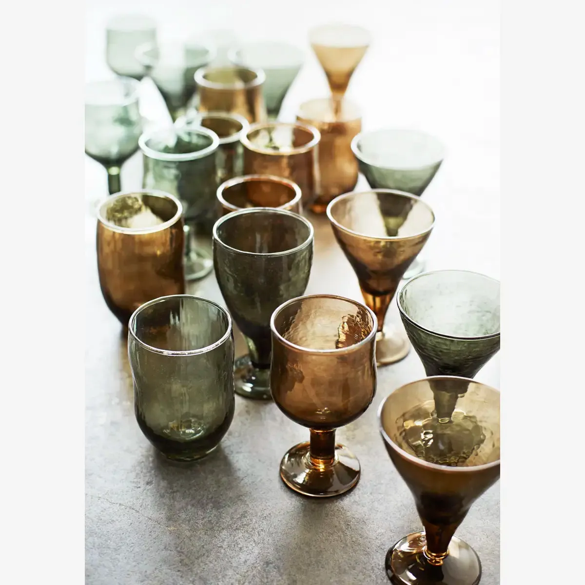 Hammered Drinking Glass - Dark Green