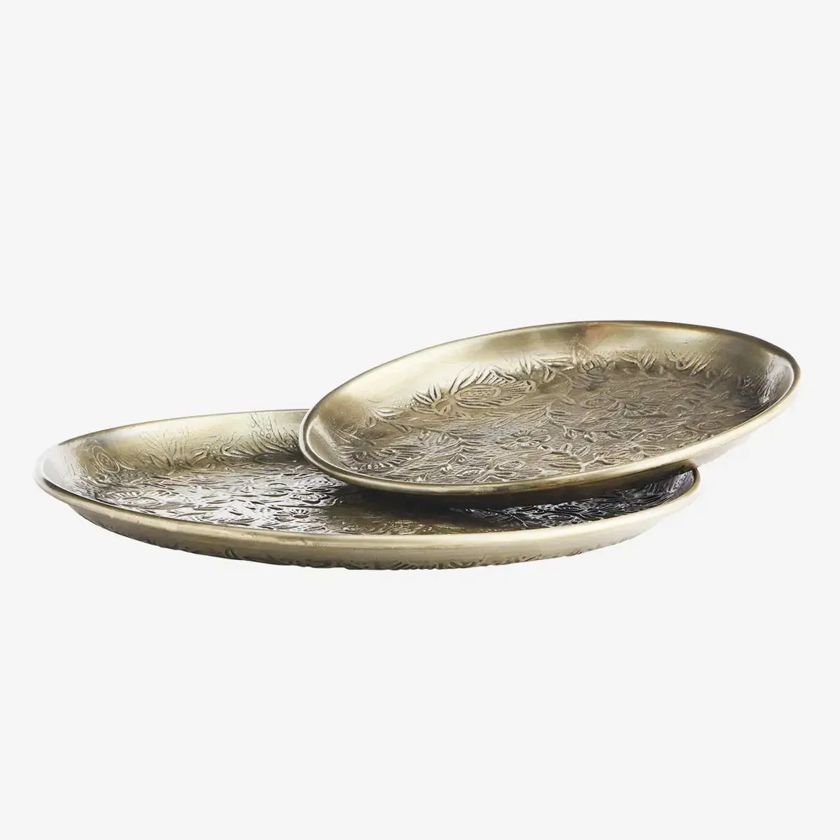 Hand Hammered Aluminium Tray - Antique Brass Small
