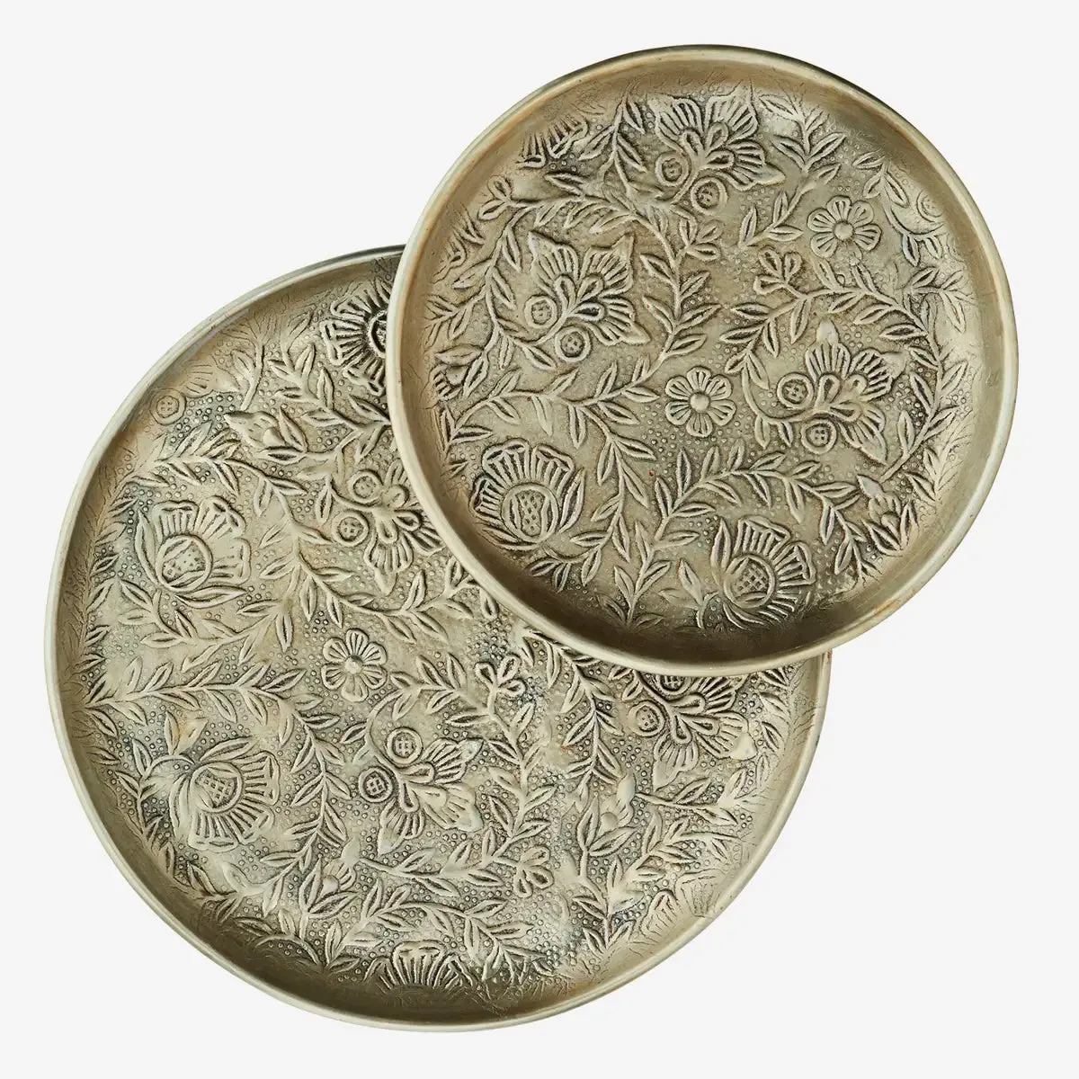 Hand Hammered Aluminium Tray - Antique Brass Small